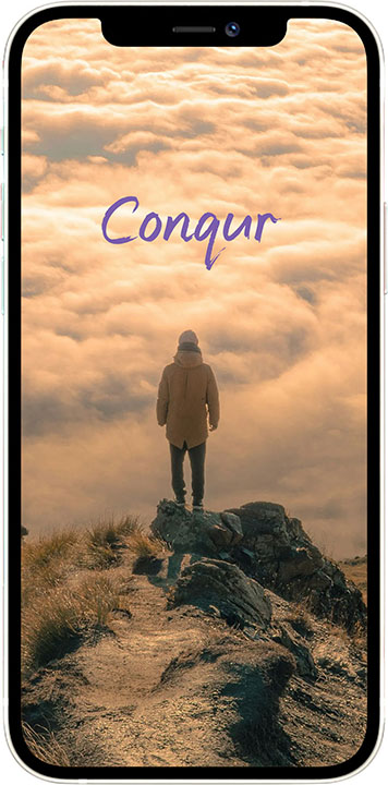 Conqur App on Android Phone featuring Goal-setting